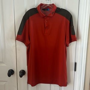 J. Linderman rust polo shirt